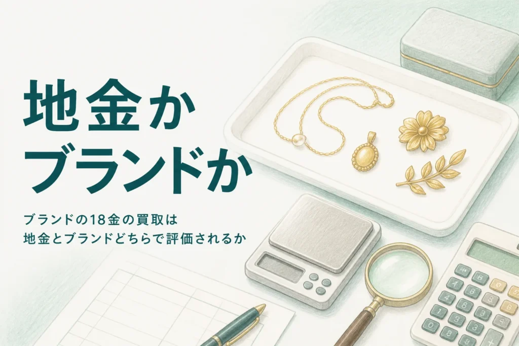 ブランドの18金の買取の評価を説明するアイキャッチ