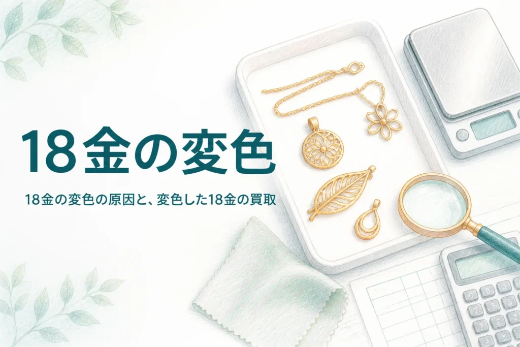 18金の変色の原因と買取を説明するアイキャッチ