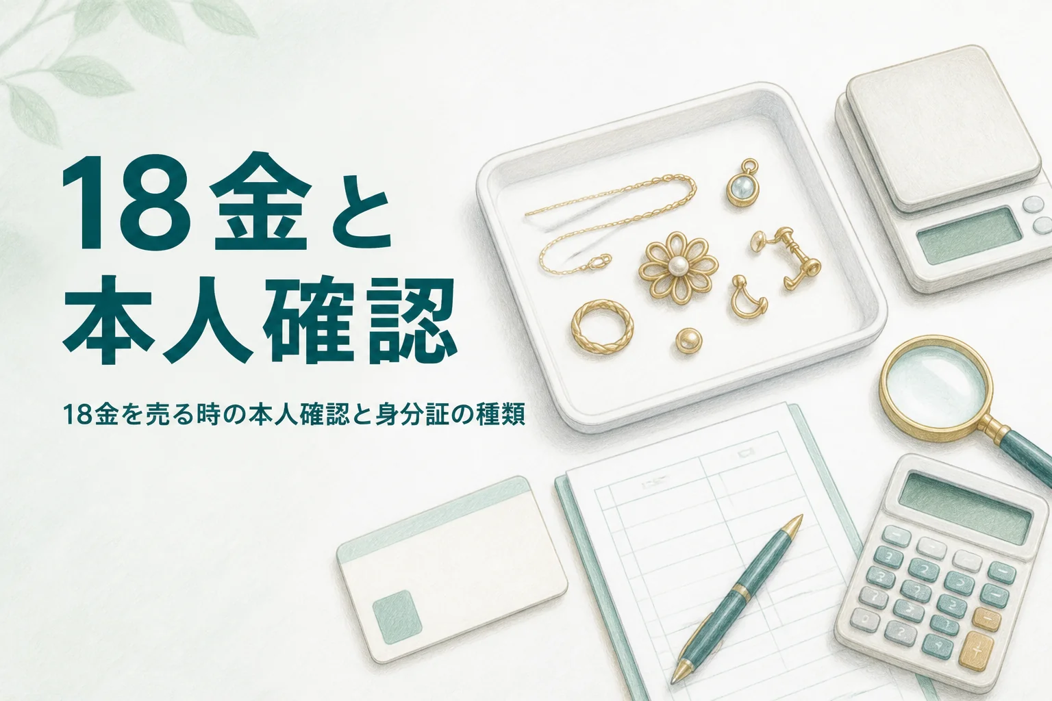 18金を売る時の本人確認を説明するアイキャッチ