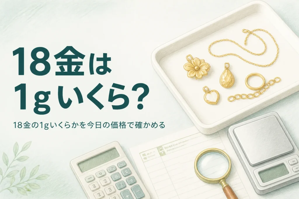 18金は1gいくらかを今日の価格で確かめる記事のアイキャッチ