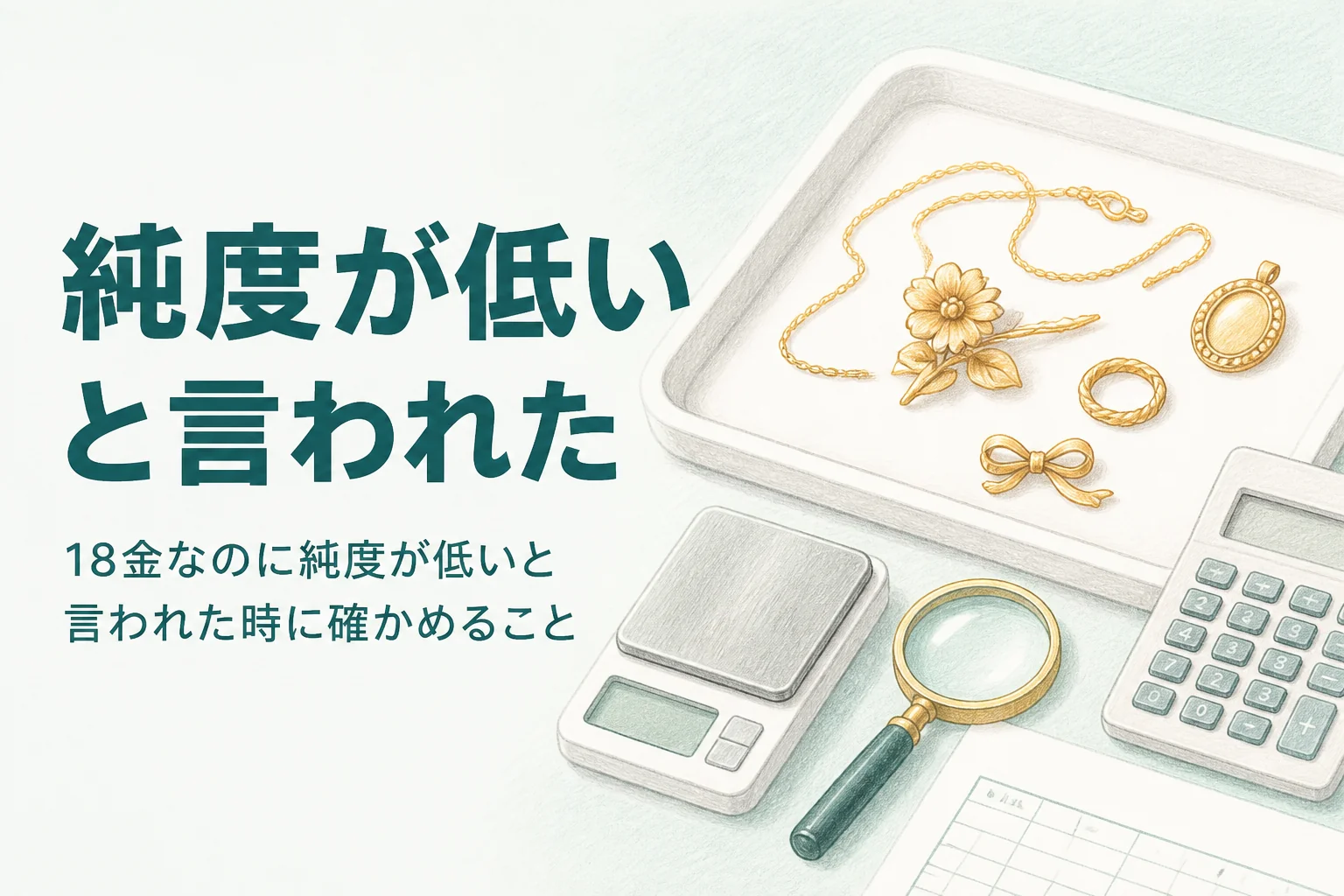 18金なのに純度が低いと言われた時の考え方を解説する記事のアイキャッチ