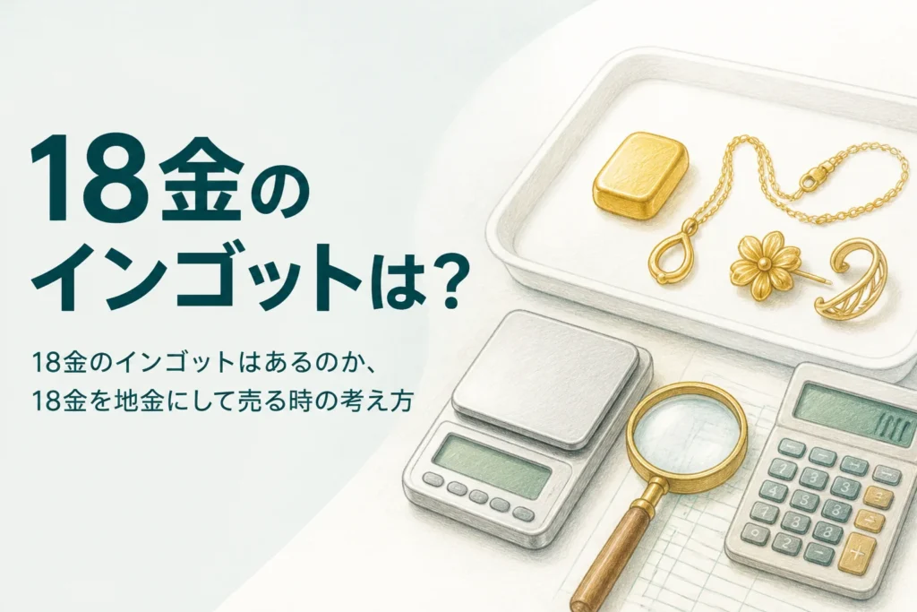 18金のインゴットと18金を地金にして売る話を説明するアイキャッチ