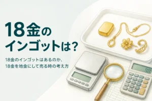 18金のインゴットと18金を地金にして売る話を説明するアイキャッチ