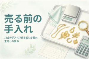 売る前の18金の手入れを説明するアイキャッチ