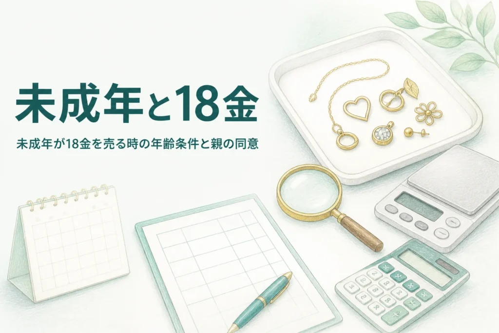 未成年が18金を売る時のルールを説明するアイキャッチ