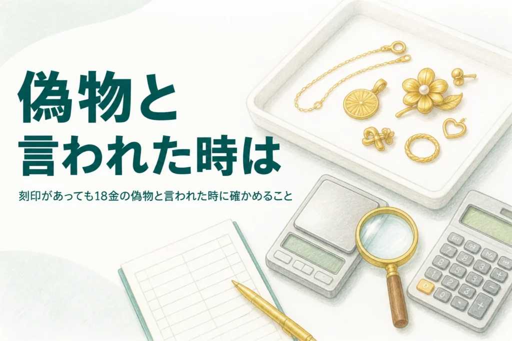 刻印があるのに18金の偽物と言われた時に確かめることを解説する記事のアイキャッチ