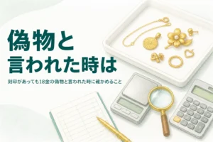 刻印があるのに18金の偽物と言われた時に確かめることを解説する記事のアイキャッチ