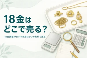 18金買取のおすすめ店を5つの条件で選ぶイメージ