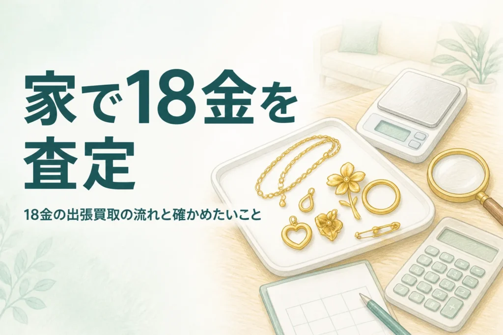 18金の出張買取の流れを説明するアイキャッチ