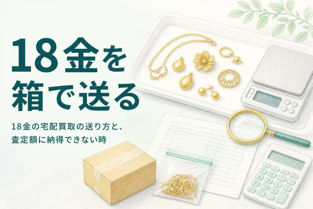 18金の宅配買取の送り方を説明するアイキャッチ