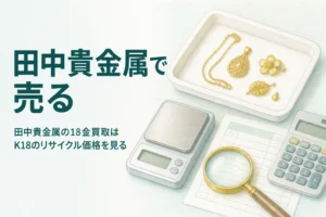 田中貴金属で18金を買取してもらう時の価格の見方を説明するアイキャッチ