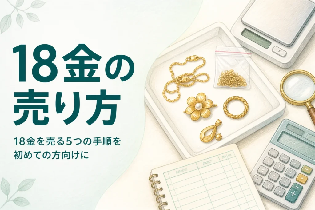 18金を売る手順を説明するアイキャッチ